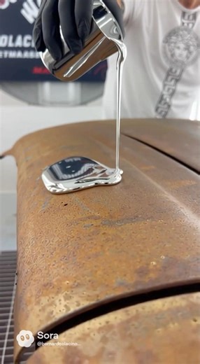 REPAIRS RUST!!! Pitted, damaged, rusty! Instant CHROME FINISH! Just POUR IT ON!