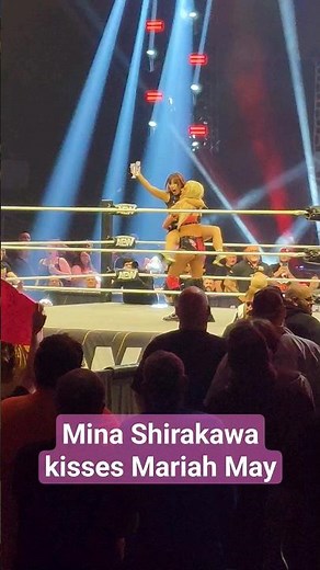 Mariah May gets a surprise kiss from Stardom's Mina Shirakawa