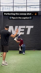 Our top tips for perfecting the sweep shot ⬇️ ▪️Arm extension is key 🔑 Think about meeting the ball out in front of you and having long arms through the shot. ▪️Get your head 'into' the shot. Getting your head in line with the ball is key💥 ▪️Keep the bat face open and don't roll the wrists too soon 🙏🏽 ▪️Don’t over hit! Perfect timing is always better than brute force ⏳ Follow for more tips ✌️ Link in bio to join the New Era of Training 🔗 #cricket #fitness #community #NET #neweratraining #cr