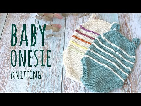 🌈 HOW TO KNIT EASY BABY ONESIE 🌈 | Lanas y Ovillos in English