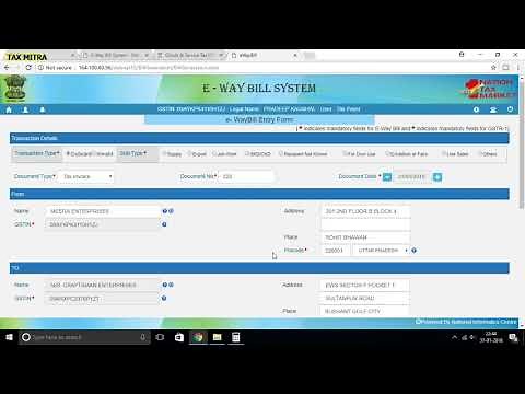 HOW TO GENERATE E WAY BILL(DETAILED)