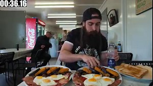 One hour to finish a fry up so big it hasn't been beaten in over 60 attempts but If you can hack it inside the time limit you get the £20 meal FREE... | Beard Meats Food