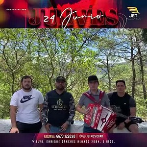 18K views · 136 reactions | Los esperamos este 24 de junio en @jetmusicbar en Culiacán, ahí está el número para reservar, allá nos vemos amigos para pasarla al cien | Los ejemplares del rancho | Facebook