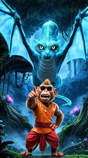 जब रैंचो बंदर अपनी मां के कहने पर उड़ने वाला पाइथन को ढूंढने निकला? #aimonkey #shorts