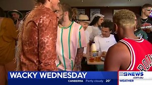 The Geelong Football Club has dusted off the disappointment of bowing out of the 2018 AFL season, with players taking over a local pub for Wacky Wednesday celebrations. #9News | http://9News.com.au | 9 News Melbourne