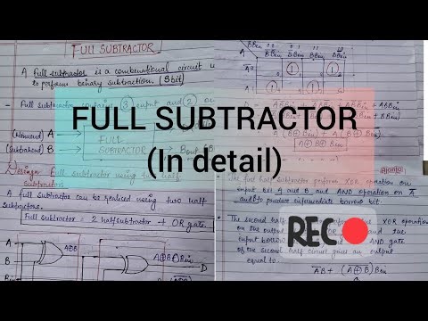 The Full Subtractor, combinational circuits in detail explainanattion @aishaparween6233