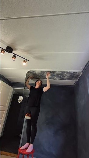 DIY Ceiling Makeover: White → Jaw-Dropping Wallpaper ✨