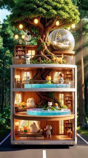 Magic Tree House Bus in the Forest 🌳 #3danimation #shorts