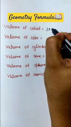 Geometry Formula | Volume Formula #geometry #volume #formula #volumes #maths