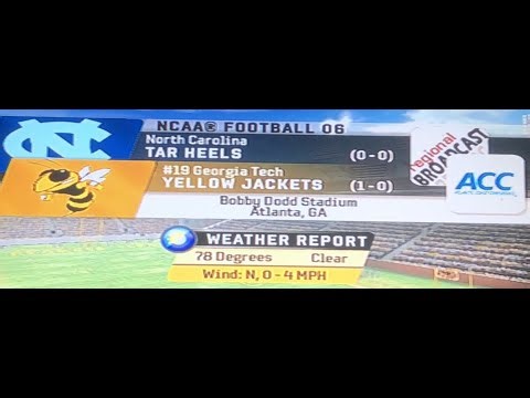 UNC (0-0) at #19 Georgia Tech (1-0) - NCAA Football 2006 - Season 1