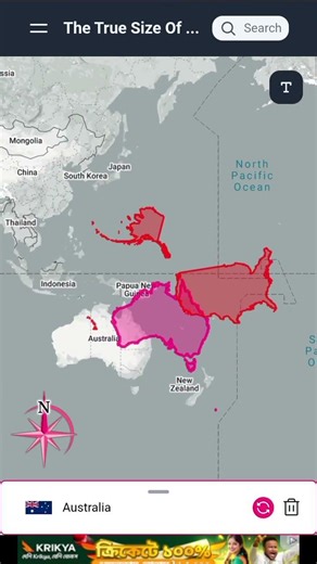 United States 🇺🇸 🆚 Australia 🇦🇺 Size Compared #geography #geographythroughmaps #subscribe