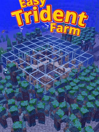 Easy Trident farm #minecraft