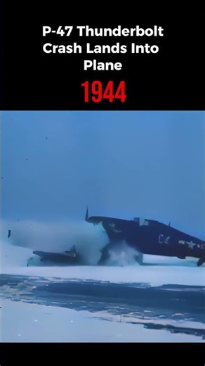 P-47 Thunderbolt Crash Landing Collides with Another Aircraft WW2, 1944