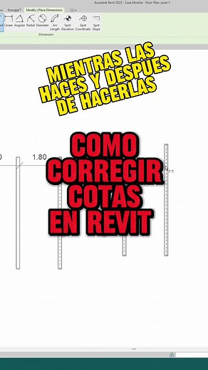 Replying to @Mar_30 Como modificar cotas en revit. En este video te enseño a cambiar cotas mientras las estas haciendo y depsues de haberla terminado #revit #aprenderrevit #dibujoconrevit #planos #planosarquirectura #planosconrevit #planosarquitectonicos #planosarquitectonicos #representacionarquitectonica #arquitectos #estudiantedearquitectura #dudasrevit #revitbasico