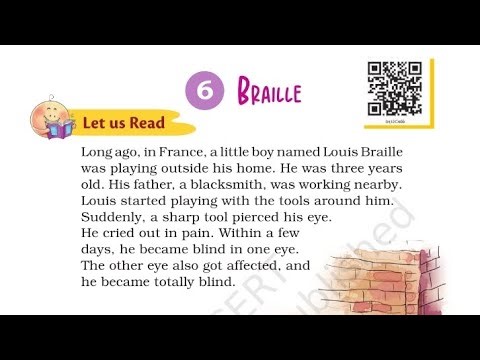 Class 4, Lesson 6, BRAILLE, full explained with question answers 🔔👍