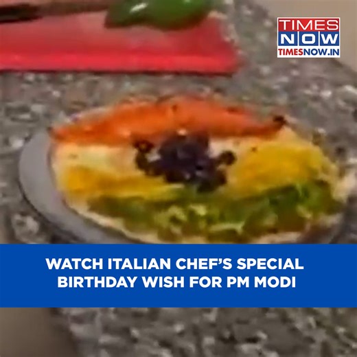 With Tricolour Pizza…This Italian Chef’s Birthday Wish For PM Modi Wins Hearts #pmmodi #modi #modibirthday #birthday | TIMES NOW