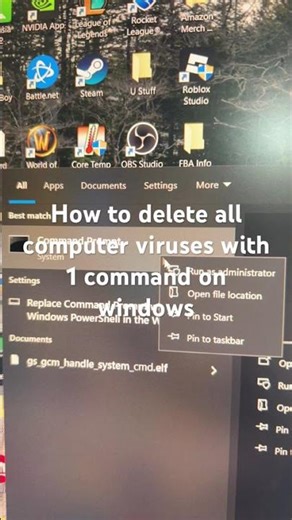 How to delete all computer viruses with 1 command on windows