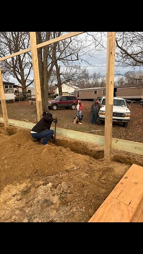 Trees out, sand in, framing, frost wall, tomorrow starts plumbing... and cement poured next week. Dreams don't work unless you do, but I don't know how I would do it without the help of so many amazing friends and family ❤️ (yes old house is coming down after new one is complete) Dan Atherton | Rebecca Dian
