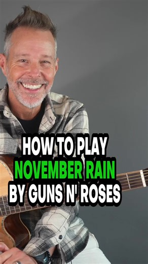 Go to the linktree in bio for the PDF chord chart to November Rain. No email required. While you’re there check out the Beginner/Foundations Boot Camp in February! HOW TO PLAY NOVEMBER RAIN – Guns N’ Roses 🌧️🎸 Capo: No Key: D minor Chords: D- G C C Progression: D- → G → C → C Strumming Pattern: 1 2 3 4 (slow rock ballad feel — let it breathe) Tip: This song is all about dynamics and space. Let the chords ring, don’t rush the changes, and focus on smooth transitions between D minor and G. Use l