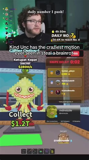 Kind Unc has the craziest motion ever seen in steal a brainrot Sizzle Squad… I am nothing without you all. thank you so very much to everyone, I love you all so much #SizzleSquad❤️‍🔥 #roblox #sab #stealabrainrot #fyp