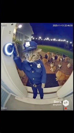 😂 Sneaky Cat Pranks the Neighbors! #funny #cuteanimals #cat #catshorts #funnycats #viralvideo