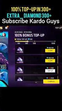 100% Top-up In 300+ Diamond And Extra 300+ Total 600+ Diamond #shorts