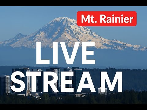 Live View of Mount Rainier from Downtown Bellevue, Washington