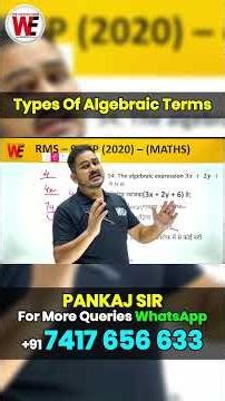 #7 Algebraic terms PYP Question Sainik School and RMS Entrance Exam