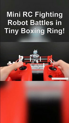 Mini RC Fighting Robot Battles in Tiny Boxing Ring! 🥊🤖 POV Remote Control Fun #Shorts