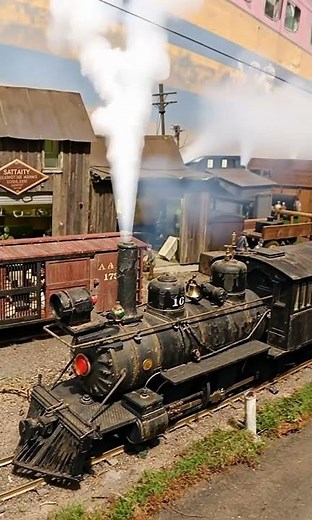 HO steam train ready to go #modeltrainlayout