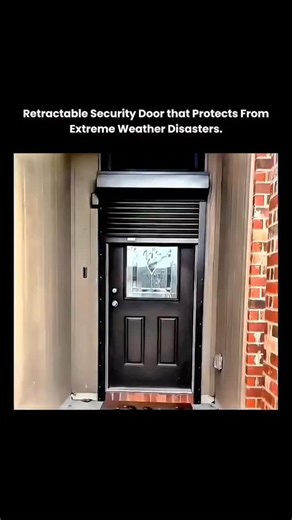 knowledge on Instagram: "• A retractable security door designed to protect against extreme weather disasters. • Built to deploy only when danger approaches. • Stays hidden during normal conditions. • Locks into place when storms, floods, or high winds strike. • Engineered to resist massive wind pressure and flying debris. • Materials are chosen for impact resistance and structural strength. • Sealed edges prevent water and air intrusion. • The mechanism allows fast deployment without manual effo
