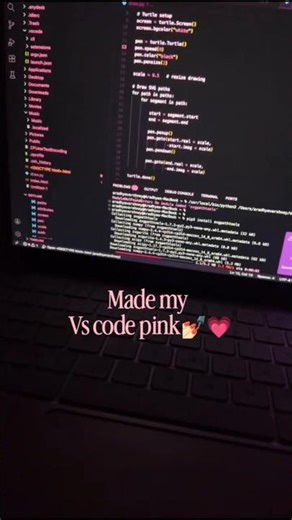 Coz I’m just a girl🌷| Vs code- Pink theme #vscode #macbook #girls #code #computerscience