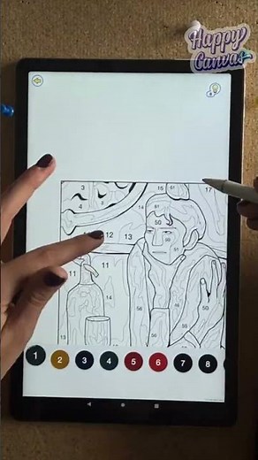 Paint by number game Happy Canvas