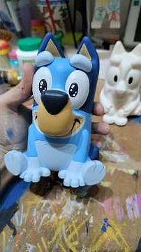 Painting Bluey with acrylic paint 🫟 #bluey #diy #art