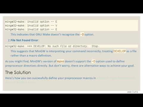 How to Define Preprocessor Macros in MinGW Make