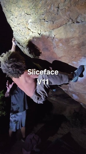 olive on Instagram: "Sliceface V11 (Scarface left) Another one where I just did first try of the day and left, high-key could not see like any of the holds but it felt so easy today. It definitely felt harder than scarface so the same grade feels reasonable Honestly like actively recovering from being sick but I guess these climbs are still going down, it's kinda wack. This is also the first time I've sent literally anything with other people there and it was so peak. 📷: @itsyiin_ #climb #bould