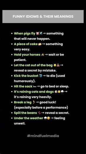 Funny English Idioms 😄 | Learn Idioms the Easy Way ✨ #mindfuelmedia #languagelearning