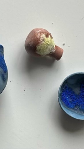 1.2K views | Vinegar and soda add texture when used on greenware. I am experimenting using it on greenware painted with brown and blue underglaze. I will put a transparent glaze and see what the results look like. I will post it tomorrow. Follow me to see it. Check my website for other creations. Link in bio. #miniceramics #miniatures #ceramicartist #minivases #miniatureart | Miniceramics | Facebook