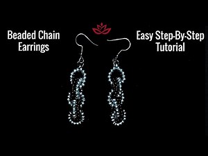 Beaded Chain Earrings - Heringbone Stitch Tutorial