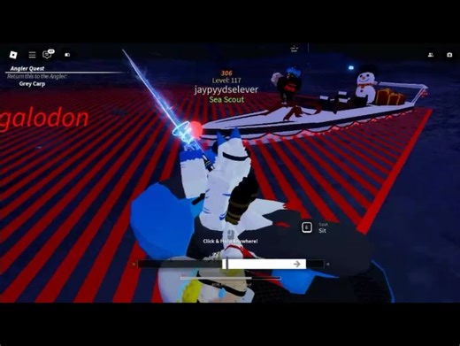 【fisch】fisch新手与megoladon挣扎两分钟成功在lv117使用avalanche鱼竿附魔resilient钓上megoladon50000kg