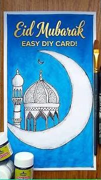 Eid Mubarak Drawing 🤍 Eid Mubarak Art 🕌 How to Draw Eid Card 🕋 Eid Drawing Easy Step by Step 🌙