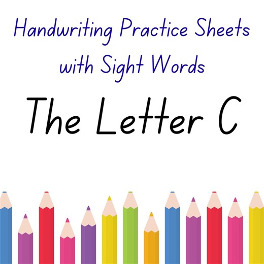 Handwriting Practice Sheet - the Letter C - Instant Downloadable Digital File - Etsy