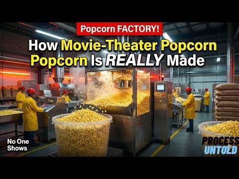 How Movie-Theater Popcorn Is REALLY Made: Inside the Massive Factory Process🚨🍿