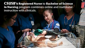 #CSUSB’s RN to BSN program combines online and traditional instruction with clinicals. The program is designed for students with an RN license who are interested in meeting the health care needs of California’s diverse communities. 🐺💙 https://www.csusb.edu/nursing #WeDefineTheFuture | CSUSB
