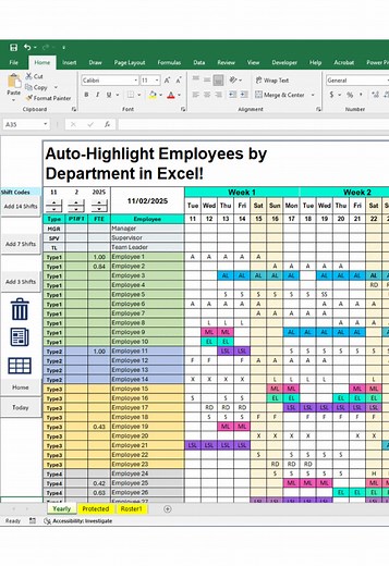 Auto-Highlight Employees by Department in Excel