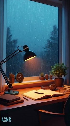 Cozy Lofi Study Night with Heavy Rain | Deep Focus Ambience | Rain Study Room