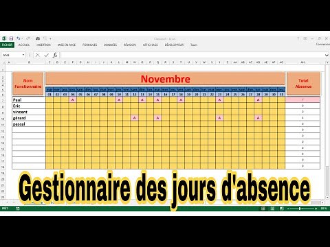tableau de présence et absence sur excel I tableau présence excel