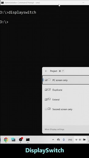Switch Displays, Extend Monitors & Project Screen Instantly with Hidden CMD Command (DisplaySwitch)