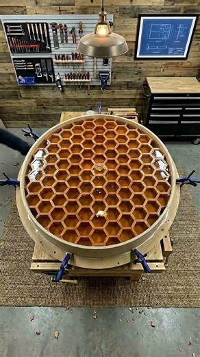 The Most Satisfying Honeycomb Epoxy Table Build! 🍯✨