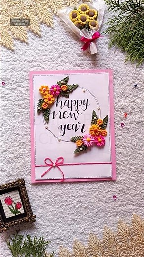 DIY New Year Card 🩷। #cardmaking #viralshorts #trendingnow #newyear #greetingcard